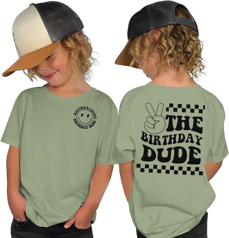 GLIGLITTR Birthday Boy Shirt Birthday Dude Tshirt 2nd 3rd 4th 5th 6th 7th 8th Toddler Boys Bday Party Short Sleeve Outfit Top in Kuwait