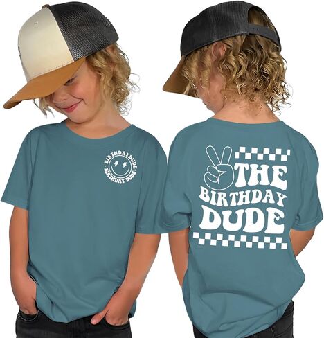 GLIGLITTR Birthday Boy Shirt Birthday Dude Tshirt 2nd 3rd 4th 5th 6th 7th 8th Toddler Boys Bday Party Short Sleeve Outfit Top in Kuwait