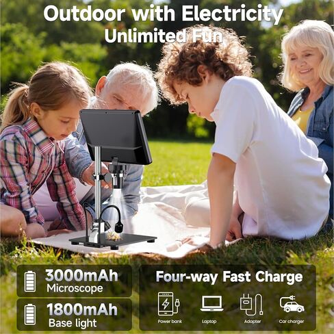 مجهر اللحام الرقمي Leipan DM12 2000X، مجهر عملة 10.1 بوصة مع بطاقة TF سعة 32 جيجابايت، وصلة HDMI للبالغين، 10 مصابيح، متوافق مع الكمبيوتر/التلفزيون in Kuwait