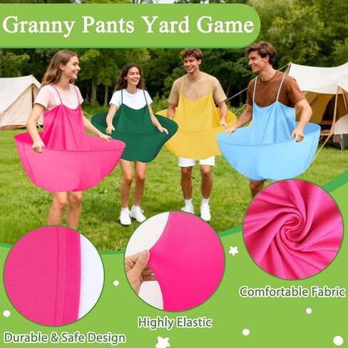 Granny Pants Yard Game Granny Pants Game with Strap Giant Yard Pant Toss Game Outdoor Party Game Granny Pants Outdoor Game with Bouncy Balls and Pump for Family Reunion Day Backyard Gatherings in Saudi Arabia
