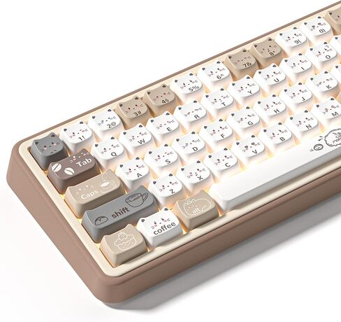 أغطية مفاتيح Keymatic Meow Meow Squad Cat، ملف تعريف PBT MOA للتسامي الصبغي، مجموعة أغطية CuteKey مخصصة مكونة من 129 مفتاحًا للوحة المفاتيح الميكانيكية 100%، 75%، 65%، 60% in Kuwait