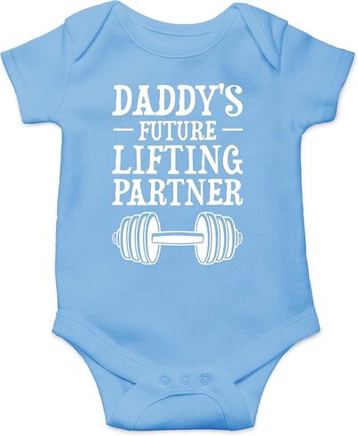 Daddy's Future Lifting Partner - Funny Baby Essentials Bodysuit - Newborn Boy Girl Clothes in Kuwait
