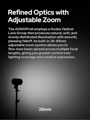 Godox AD100 Pro II AD100Pro II AD100ProII فلاش ستروب مع مجموعة AK-R1، نظام 2.4 جيجا هرتز X + وحدة 433 ميجا هرتز / 2 واط LED / 10 مستويات سطوع / 490 فرقعة كاملة الطاقة / 0.01-1.5 ثانية وقت إعادة التدوير / شحن USB-C / 1-256-1/1 in Kuwait
