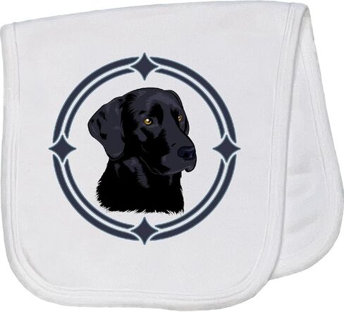 inktastic Labrador Retriever Black Lab Baby Burp Cloth Light Blue 3db37 in Kuwait