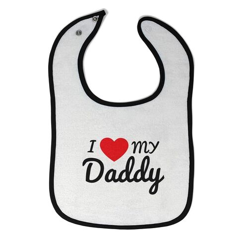 Toddler & Baby Bibs Burp Cloths Love I Love My Daddy Father Dad Cotton Baby Items for Baby Girl & Boy White Black Design Only in Saudi Arabia