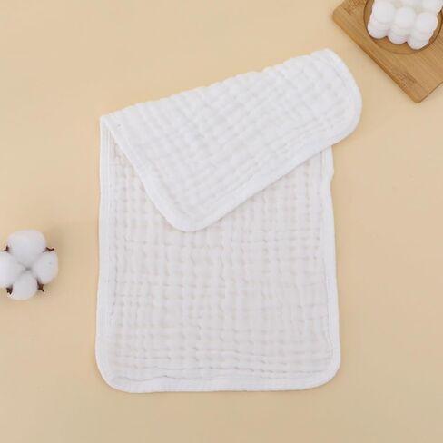 Baby Burp Wipes 100% Cotton Baby Burp Cloths, 6 Layer Absorbent Muslin Cloths for Bath Feeding 10" X 24 in Kuwait