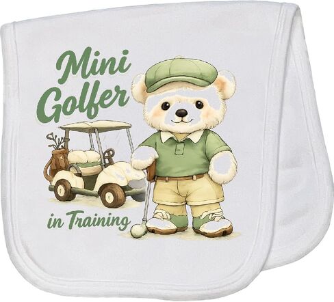 inktastic Mini Golfer in Training Baby Burp Cloth White 47bc8 in Kuwait