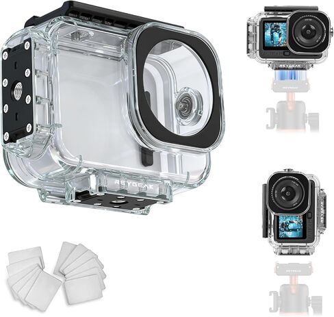 حافظة مقاومة للماء من REYGEAK لـ DJI Osmo Action 6,196FT/60M قفص حماية تحت الماء مع قاعدة تحرير سريعة لملحقات DJI Action 6 in Kuwait