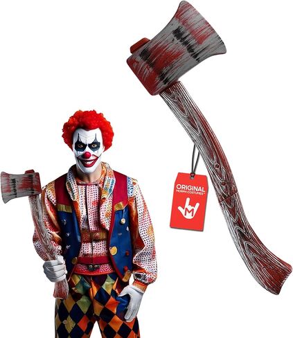 Nicky Bigs Novelties Adult Fake Plastic Bloody Axe Prop - Woodsman Lumberjack Axe Costume Prop - Halloween Horror Weapon Ax Accessory in Saudi Arabia