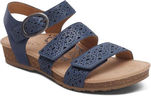 Aetrex Women's Lilly Orthopedic Adjustable Strappy Sandals for Women - Arch Support Leather Sandals Women in Kuwait