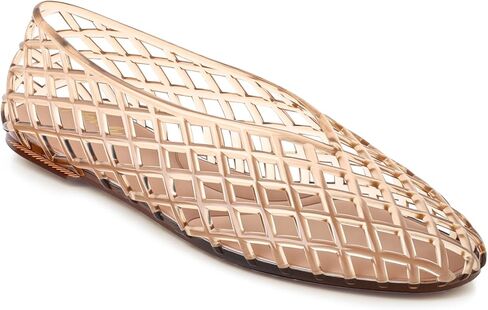 Women's Jelly Shoes, Slip On Jelly Ballet Flats, Hollow Out Comfort Summer Beach Shoes in Saudi Arabia
