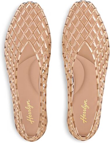 Women's Jelly Shoes, Slip On Jelly Ballet Flats, Hollow Out Comfort Summer Beach Shoes in Saudi Arabia