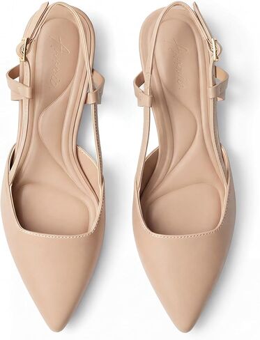 حذاء مسطح من Arromic Slingback للنساء بمقدمة مدببة حذاء نسائي مسطح مربع الشكل سهل الارتداء للأزياء الأنيقة والتاريخ والراحة في العمل المكتبي in Kuwait