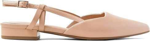 حذاء مسطح من Arromic Slingback للنساء بمقدمة مدببة حذاء نسائي مسطح مربع الشكل سهل الارتداء للأزياء الأنيقة والتاريخ والراحة في العمل المكتبي in Kuwait