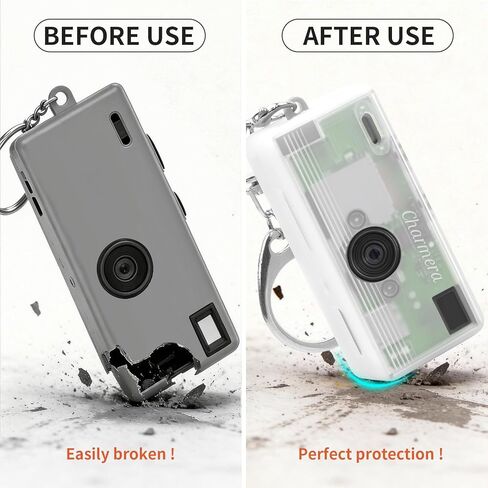 حافظة GWCASE من السيليكون لكاميرا Kodak CHARMERA الرقمية ذات سلسلة المفاتيح (صندوق أعمى 1987 كاميرا صغيرة) - غطاء واقي مقاوم للصدمات + 2 واقي شاشة وحزام معصم، فتحات دقيقة - شفافة (الجراب فقط) in Kuwait