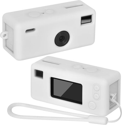 حافظة GWCASE من السيليكون لكاميرا Kodak CHARMERA الرقمية ذات سلسلة المفاتيح (صندوق أعمى 1987 كاميرا صغيرة) - غطاء واقي مقاوم للصدمات + 2 واقي شاشة وحزام معصم، فتحات دقيقة - شفافة (الجراب فقط) in Kuwait