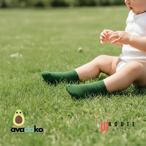 Baby Toddler Ankle Socks 5 Pairs | Soft Cotton Crew Socks for Boys & Girls | Newborn Infant Kids Breathable Seamless Sock Set in Kuwait