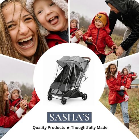 غطاء المطر لـ UPPAbaby Minu Duo من SASHA'S - فتحات تهوية، وصول بسحاب، درع الطقس، غطاء الرياح (عربة الأطفال غير متضمنة) in Kuwait