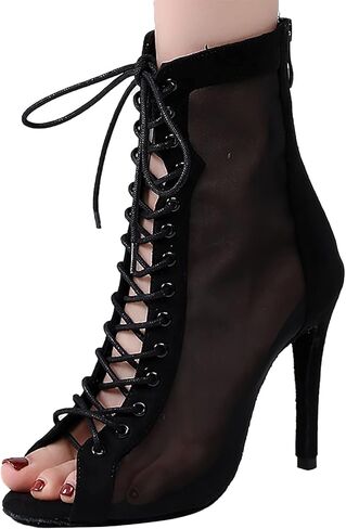 Womens Latin Dance Shoes Performance Professional Ballroom Salsa Dancing Shoes Wedding Party Boots Practice Boots in Kuwait