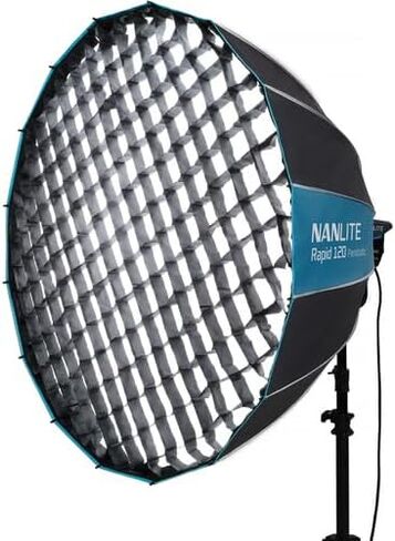 Nanlite SB-RP-90/120 Softbox Rapid Parabolic Softbox 90-120 سم لتركيب Bowens - معدل مكافئ عميق مع قضبان الإعداد السريع لأضواء LED والأضواء القوية (SB-RP90) in Kuwait