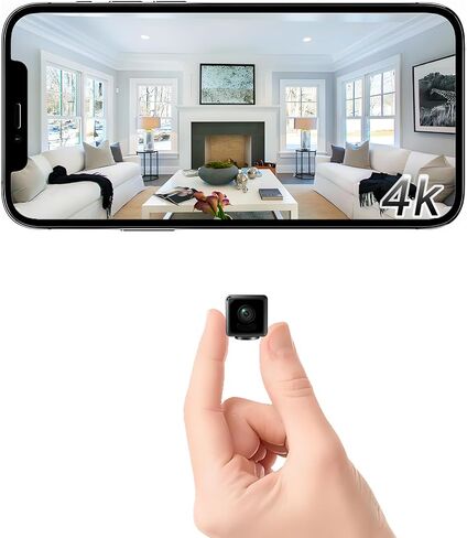 كاميرا Mini 2026 4K WiFi لاسلكية صغيرة محمولة HD Nanny Cam مع كشف الحركة وتخزين سحابي وSD ورؤية ليلية وزاوية واسعة ولا تحتاج إلى كاميرات WiFi وكاميرات أمان صغيرة للمنزل والطفل في الأماكن المغلقة والخارجية in Kuwait