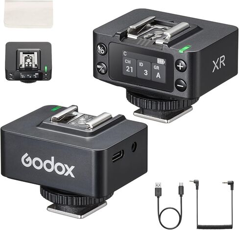جهاز استقبال Godox XR XR-C/N TTL اللاسلكي لفلاش Canon/Nikon، التحكم في الغالق عن بعد عبر X3Pro، نطاق 100 متر، بطارية 1270 مللي أمبير، جهاز استقبال شاشة ملونة 0.96 بوصة لفلاش كاميرا Canon/Nikon in Kuwait