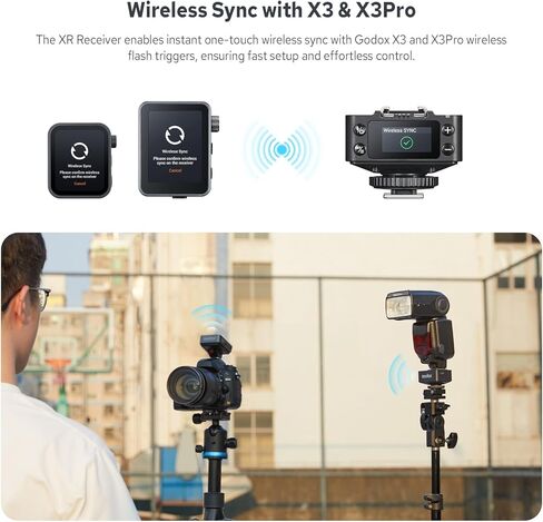 جهاز استقبال Godox XR XR-C/N TTL اللاسلكي لفلاش Canon/Nikon، التحكم في الغالق عن بعد عبر X3Pro، نطاق 100 متر، بطارية 1270 مللي أمبير، جهاز استقبال شاشة ملونة 0.96 بوصة لفلاش كاميرا Canon/Nikon in Kuwait
