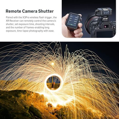 جهاز استقبال Godox XR XR-C/N TTL اللاسلكي لفلاش Canon/Nikon، التحكم في الغالق عن بعد عبر X3Pro، نطاق 100 متر، بطارية 1270 مللي أمبير، جهاز استقبال شاشة ملونة 0.96 بوصة لفلاش كاميرا Canon/Nikon in Kuwait