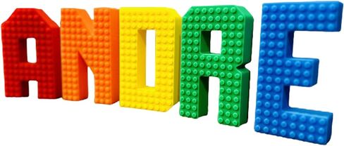 Custom Building Block Wall Letters, Personalized Name Display, Rainbow Colored Brick Style Alphabet Decor, Customizable in Kuwait