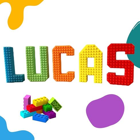 Custom Building Block Wall Letters, Personalized Name Display, Rainbow Colored Brick Style Alphabet Decor, Customizable in Kuwait