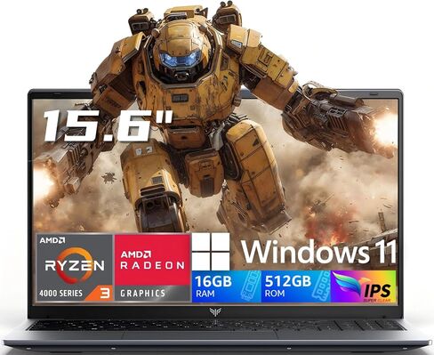 2026 Gaming Laptop,17.3Inch AMD Ryzen 3 4300U (4C/4T, Beat Intel Processor N100,up to 3.7GHz) 16GB DDR4 RAM 512GB SSD Business Computer with Webcam,Type-C,62.7Wh Battery,Numeric KB,Silver in Saudi Arabia