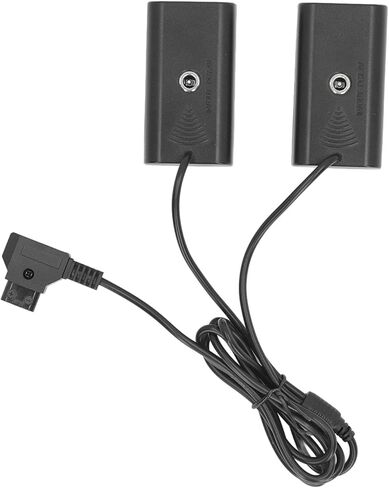 D - Tap to NP - F970 F570 F550 Dummy Battery, 2 - in - 1 DC Coupler for Digital Camera and LED Light, Dual F550 Output 7.4V 3A with 1.2m Cable for Ninja V Monitor in Kuwait