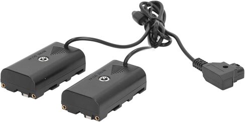 D - Tap to NP - F970 F570 F550 Dummy Battery, 2 - in - 1 DC Coupler for Digital Camera and LED Light, Dual F550 Output 7.4V 3A with 1.2m Cable for Ninja V Monitor in Kuwait