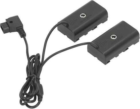 D - Tap to NP - F970 F570 F550 Dummy Battery, 2 - in - 1 DC Coupler for Digital Camera and LED Light, Dual F550 Output 7.4V 3A with 1.2m Cable for Ninja V Monitor in Kuwait