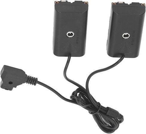 D - Tap to NP - F970 F570 F550 Dummy Battery, 2 - in - 1 DC Coupler for Digital Camera and LED Light, Dual F550 Output 7.4V 3A with 1.2m Cable for Ninja V Monitor in Kuwait