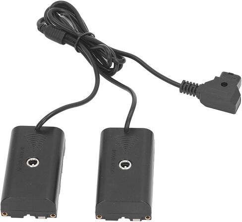 D - Tap to NP - F970 F570 F550 Dummy Battery, 2 - in - 1 DC Coupler for Digital Camera and LED Light, Dual F550 Output 7.4V 3A with 1.2m Cable for Ninja V Monitor in Kuwait