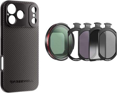FREEWELL Pro Filmmaker Case and Pro Magnetic Filter Hybrid 1 to 10 Stop VND/CPL Kit Compatible with iPhone 17 Pro Max in Kuwait