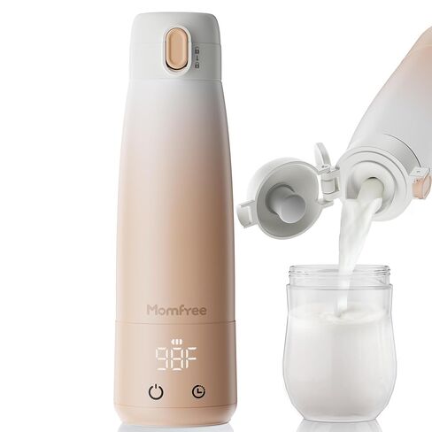 Portable Bottle Warmer for Breastmilk: Baby Milk Warmer with Smart Touch LED Temperature Control | Food-Grade Cordless On The Go Heating Bottle - 5 Mins Quick Milk Heating & Water 12 Ounces in Kuwait