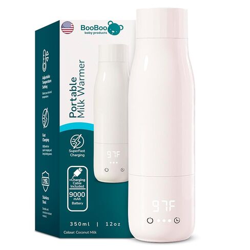 BooBoo Baby Portable Milk Bottle Warmer for Travel | Fast Heating for Breast Milk, Formula Milk & Water | Large Capacity, Long Battery Life - Ideal for Cars, Planes & On The Go in Kuwait