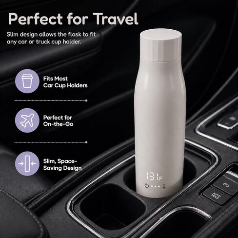 BooBoo Baby Portable Milk Bottle Warmer for Travel | Fast Heating for Breast Milk, Formula Milk & Water | Large Capacity, Long Battery Life - Ideal for Cars, Planes & On The Go in Kuwait