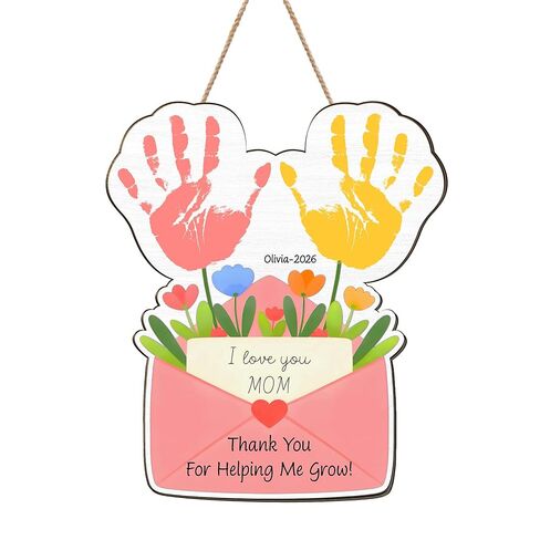 Set 10Pcs DIY Custom Mother's Day Handprint Art, I Love You Bee-cause Handprints Keepsake Card, Mothers Day Birthday Mom Gifts from Daughter Son, Teacher Resource Craft for Prek Preschool Kindergarten in Kuwait