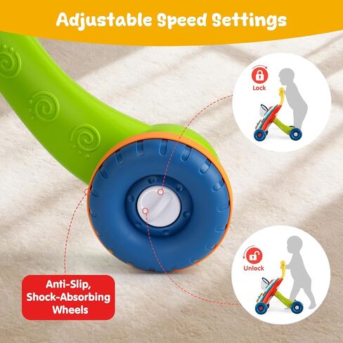 AuntyFey Baby Walker, 3 in 1 Push Walker for Baby Girls Boys, Baby Walking Toy for 1 Year Old Learning to Walk, Sit to Stand Baby Walker Push Toy for Girl 12 Months, Red in Saudi Arabia