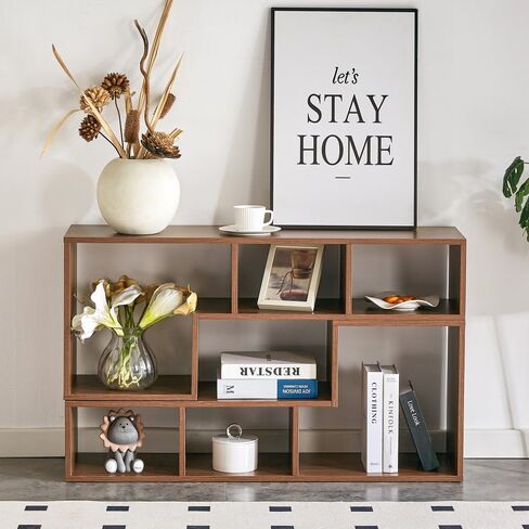 2 Pieces Cube TV Stand,Free Combination Gaming Entertainment Center Media Stand,Open Storage Bookcase Shelf for Living Room,2 Shelf Bookcase L-Shaped TV Console Stand. (Nut-Brown) in Saudi Arabia