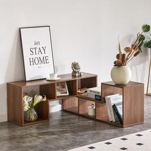 2 Pieces Cube TV Stand,Free Combination Gaming Entertainment Center Media Stand,Open Storage Bookcase Shelf for Living Room,2 Shelf Bookcase L-Shaped TV Console Stand. (Nut-Brown) in Saudi Arabia