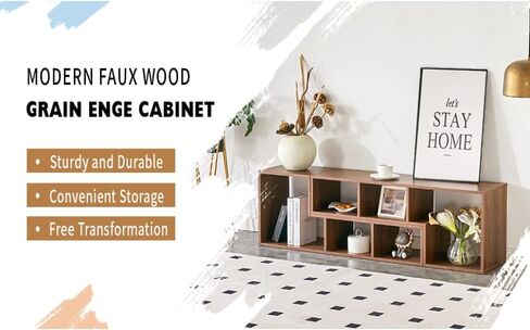 2 Pieces Cube TV Stand,Free Combination Gaming Entertainment Center Media Stand,Open Storage Bookcase Shelf for Living Room,2 Shelf Bookcase L-Shaped TV Console Stand. (Nut-Brown) in Saudi Arabia