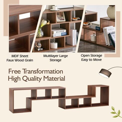2 Pieces Cube TV Stand,Free Combination Gaming Entertainment Center Media Stand,Open Storage Bookcase Shelf for Living Room,2 Shelf Bookcase L-Shaped TV Console Stand. (Nut-Brown) in Saudi Arabia