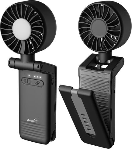 GROWNSY Portable Stroller Fan with Clip | Foldable Mini Fan for Carrier | Small Handheld Fan with Soft Night Light | Rechargeable 4-Speed Personal Fan for Travel/Desk/Bed/Backpack/Car Seat in Kuwait