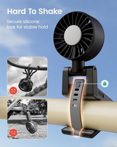 GROWNSY Portable Stroller Fan with Clip | Foldable Mini Fan for Carrier | Small Handheld Fan with Soft Night Light | Rechargeable 4-Speed Personal Fan for Travel/Desk/Bed/Backpack/Car Seat in Kuwait
