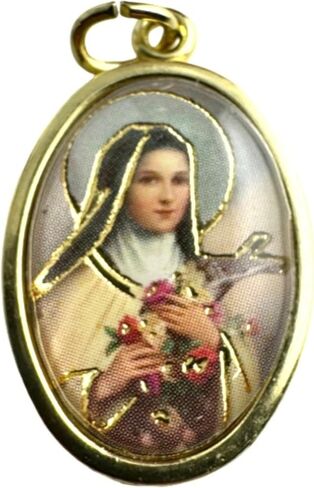 Westmon Works St Therese Medal Italian Metal Medallion with USA Made Laminated Holy Card in Kuwait