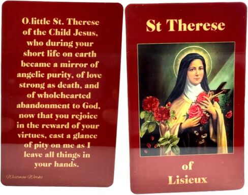 Westmon Works St Therese Medal Italian Metal Medallion with USA Made Laminated Holy Card in Kuwait